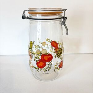 Vintage Spice of Life ARC France Storage Glass Jar Canister 1.5 L Mushroom Retro